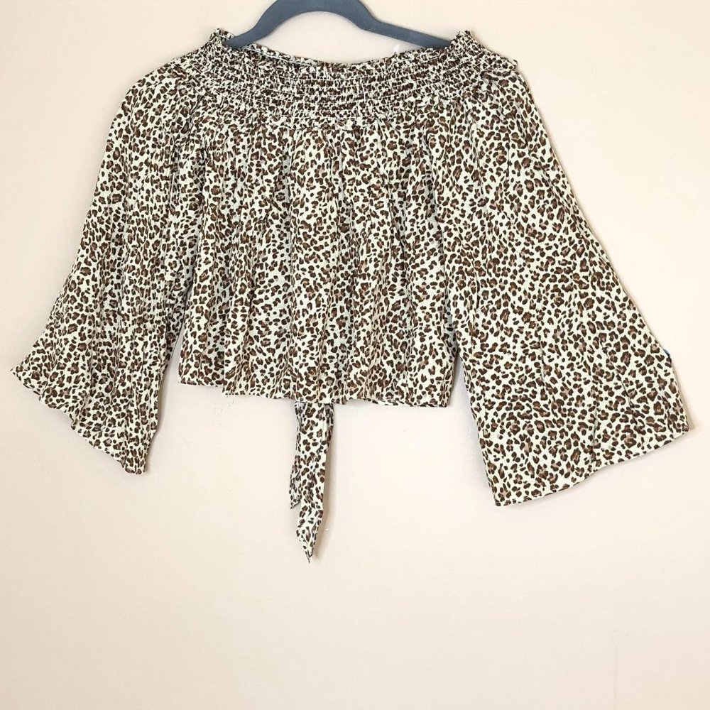 Free People FP Movement Leopard Off-Shoulder Top - Picture 5 of 16